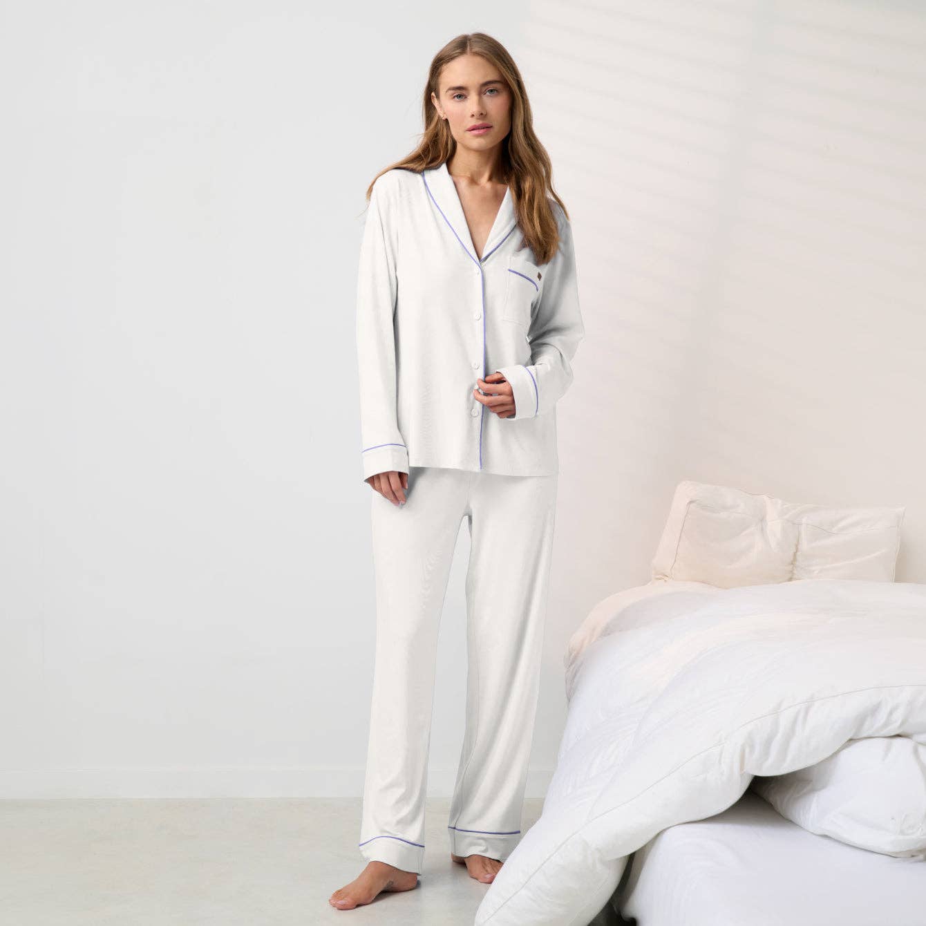 LUNYA - Slumberknit™ Shawl Collar Button Down Pant Set