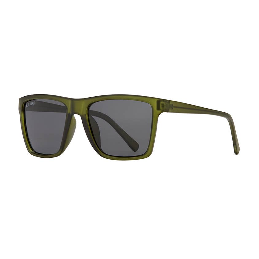 Blue Planet Eco-Eyewear - BP10403 - Atlas - Matte Green / Smoke Polarized Lens