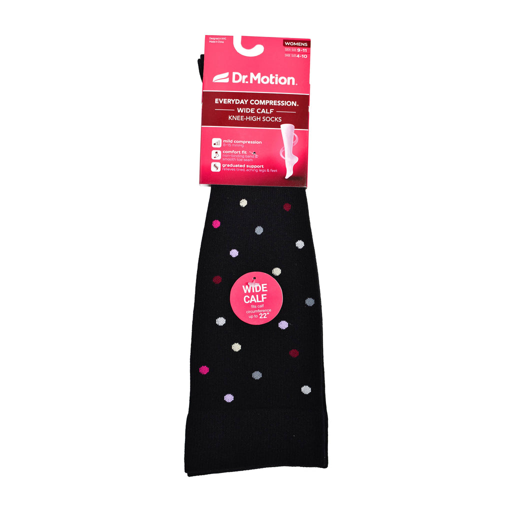 Dr. Motion - Dancing Dots | WIDE-CALF Knee-high Compression Socks Women