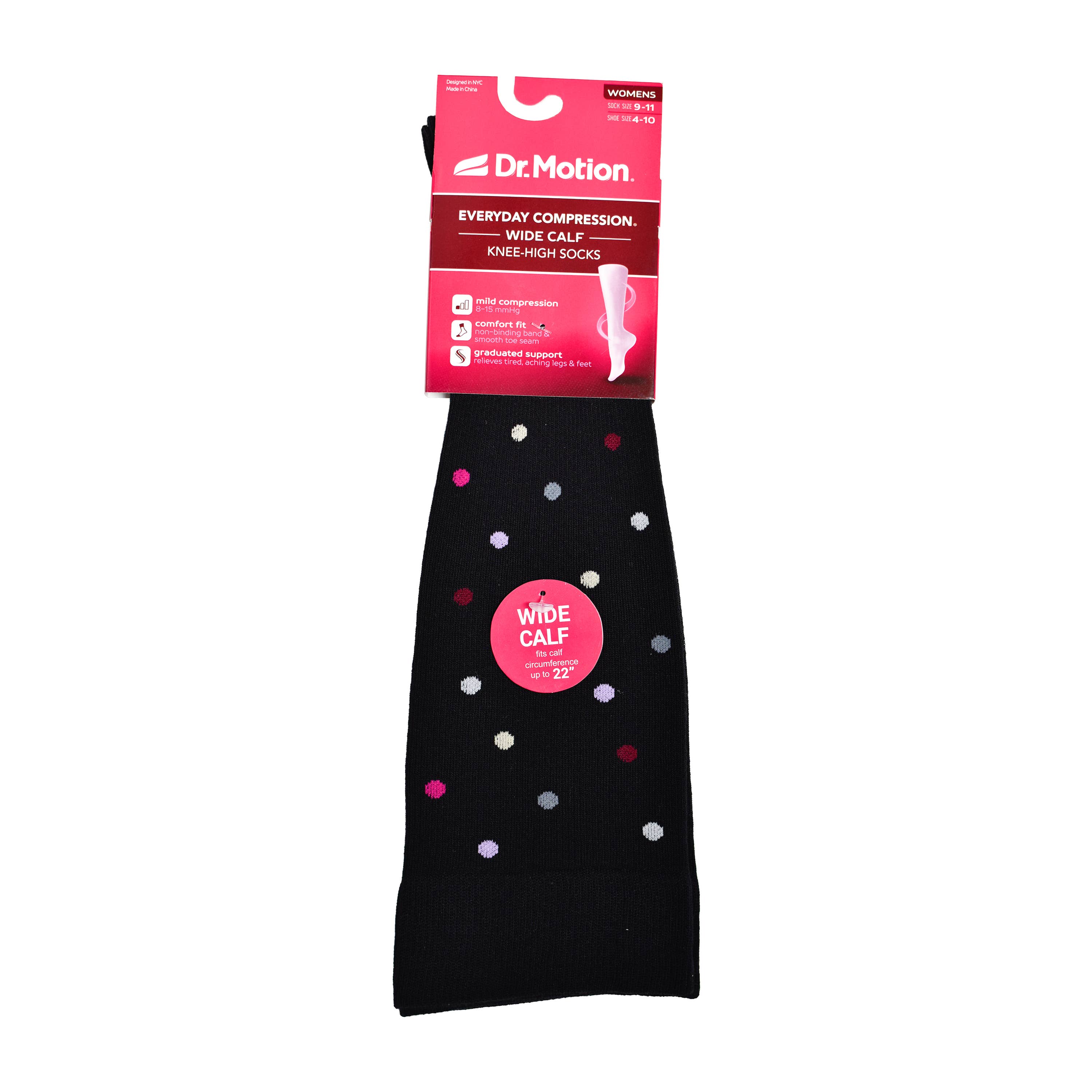 Dr. Motion - Dancing Dots | WIDE-CALF Knee-high Compression Socks Women
