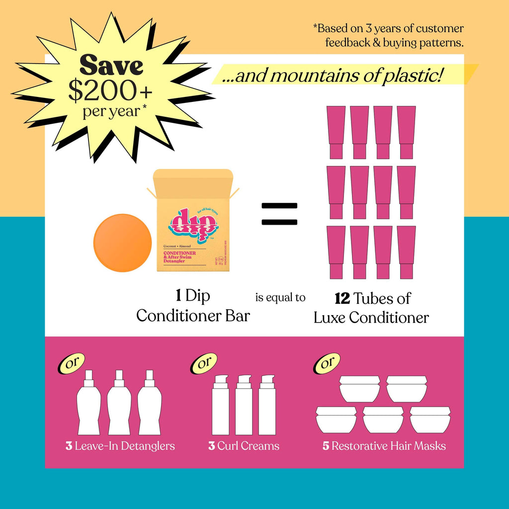 Dip - Dip Conditioner Bar & After Swim Detangler - Coconut & Almond