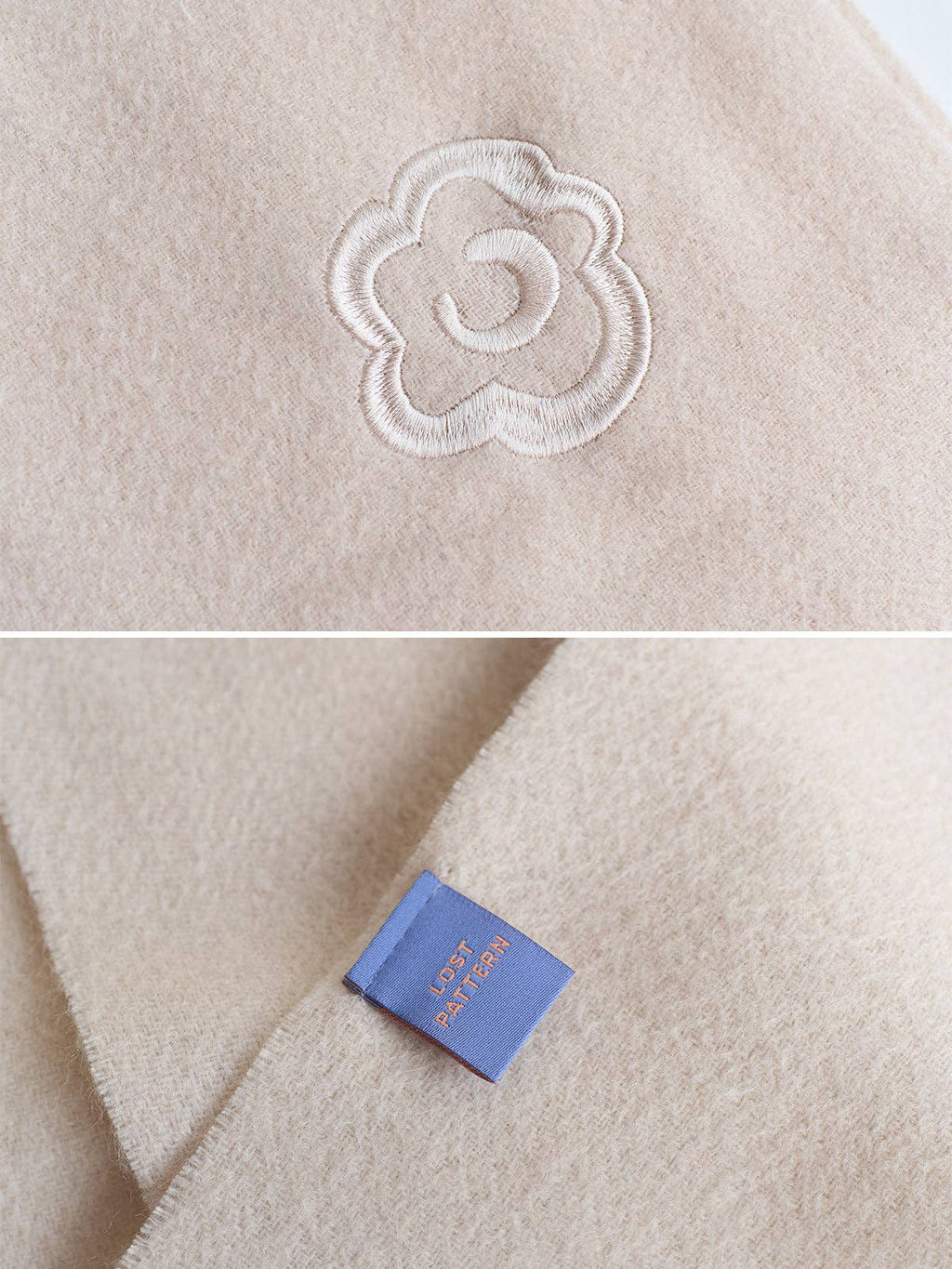 Lost Pattern NYC - "Lost in Warmth" Classic Cashmere Scarf - Cream