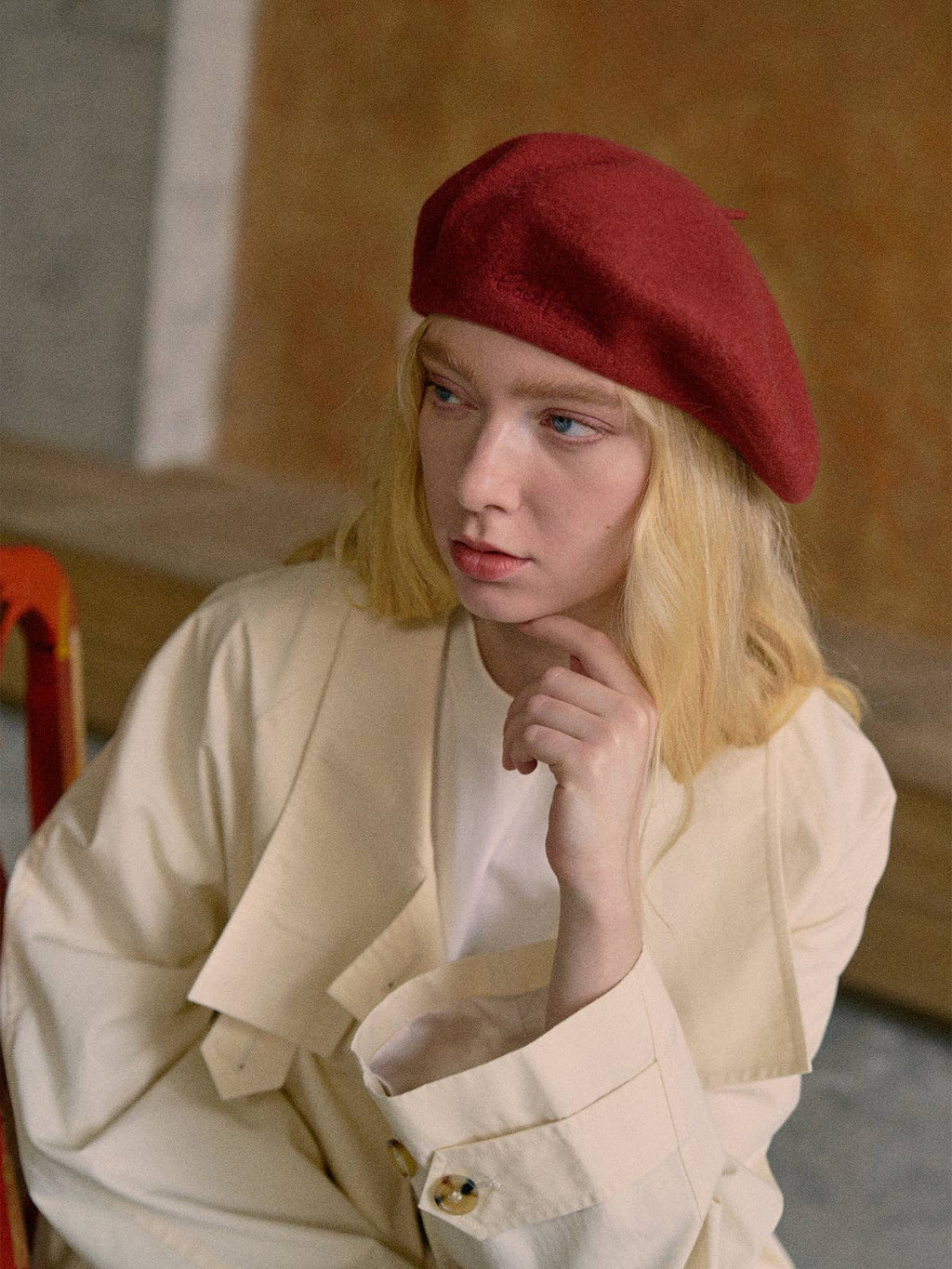 Lost Pattern NYC - "Bon Chic" Wool Beret- Bordeaux Red