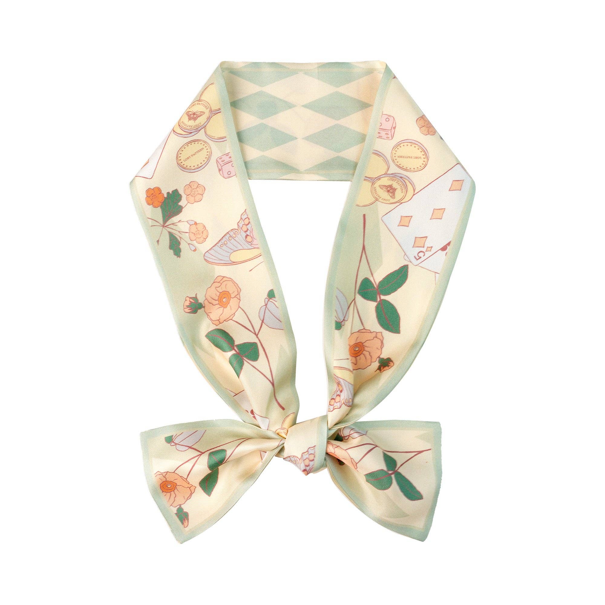Lost Pattern NYC - "Wonderland" Silk Twill Neck Bow - Pastel Green