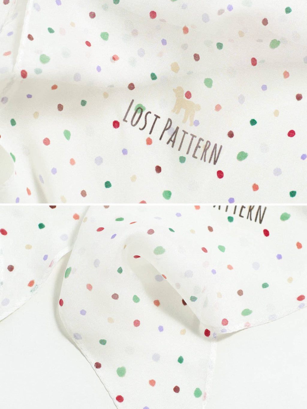 Lost Pattern NYC - "Petal Veil" Silk Chiffon Neck Scarf - Rainbow Gummies