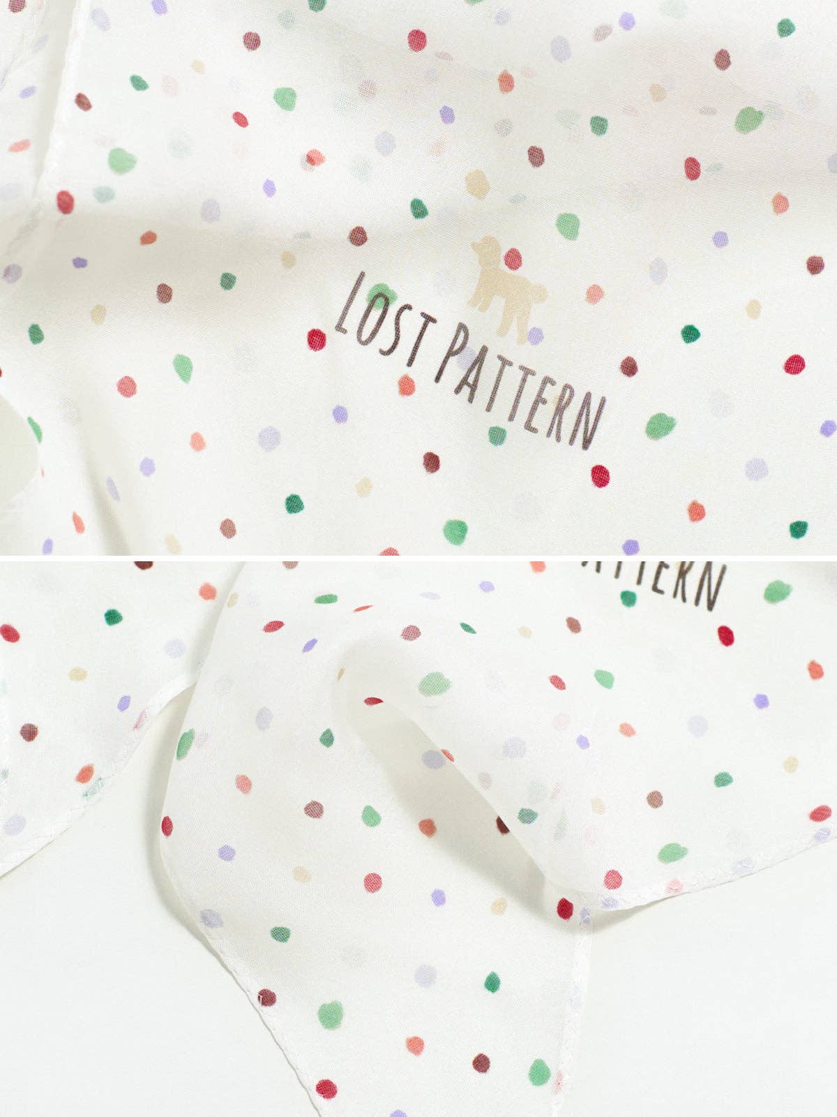 Lost Pattern NYC - "Petal Veil" Silk Chiffon Neck Scarf - Rainbow Gummies
