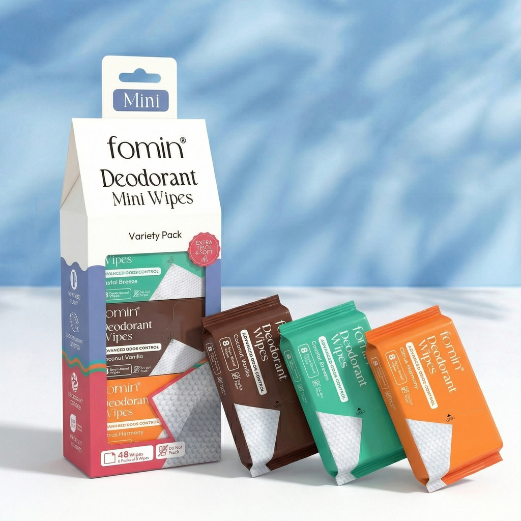 Fomin - Travel Size Deodorant Wipes | Variety Pack | 6PK