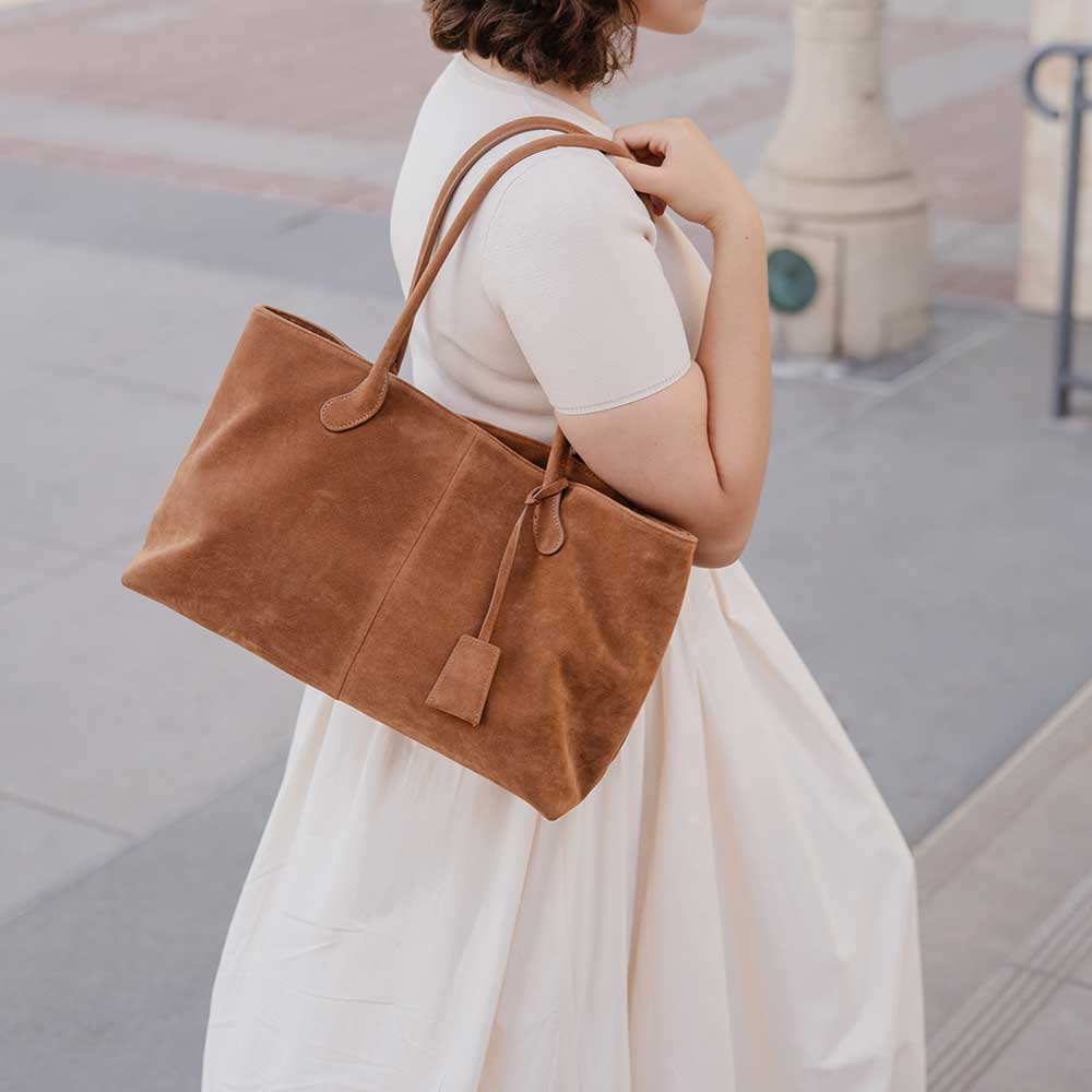 Melie Bianco - Irene Black Vegan Suede Shoulder Bag