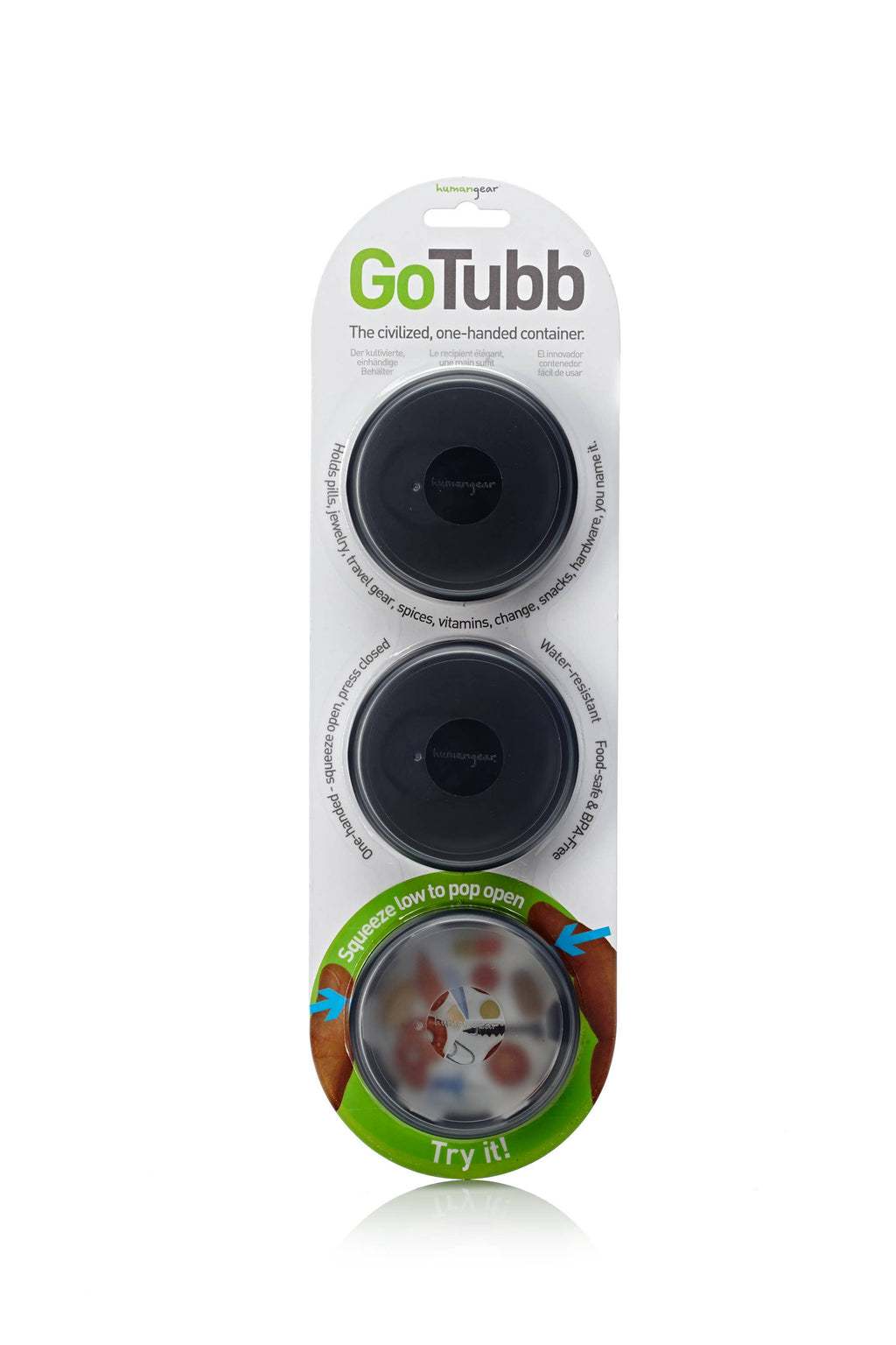 humangear - GoTubb 3-Pack - Reusable Storage Travel Container
