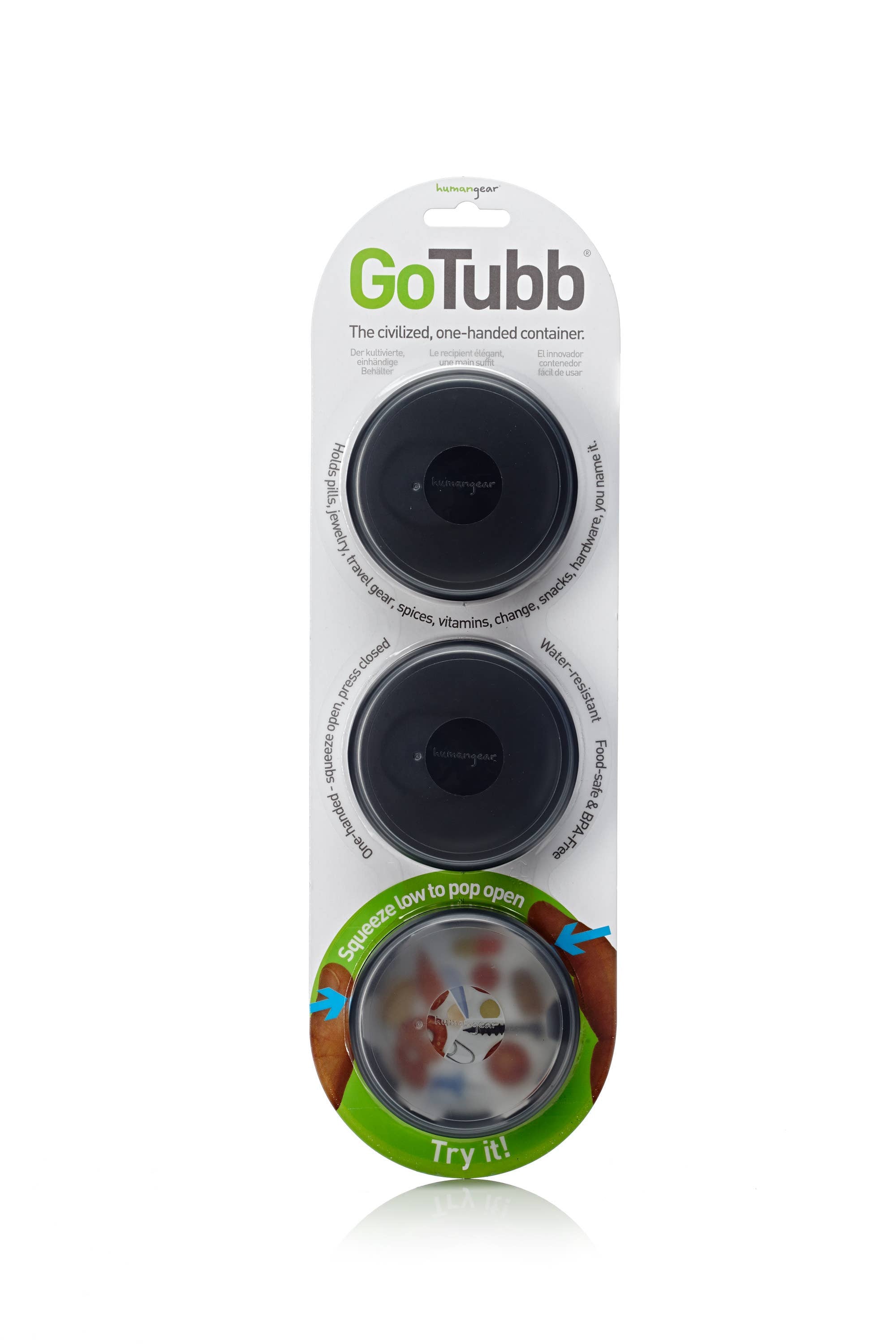 humangear - GoTubb 3-Pack - Reusable Storage Travel Container