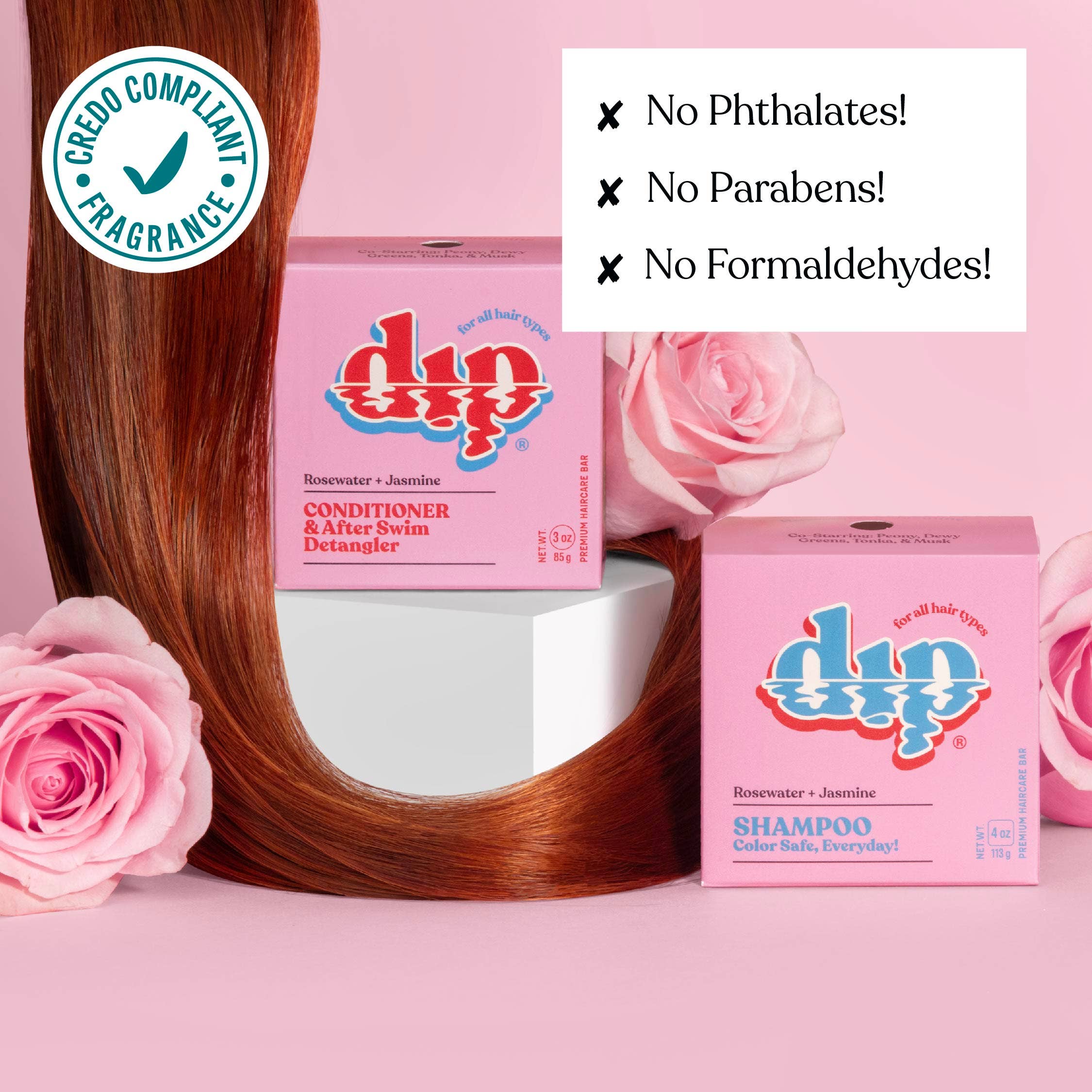 Dip - Dip Conditioner Bar & After Swim Detangler - Rosewater & Jasmine