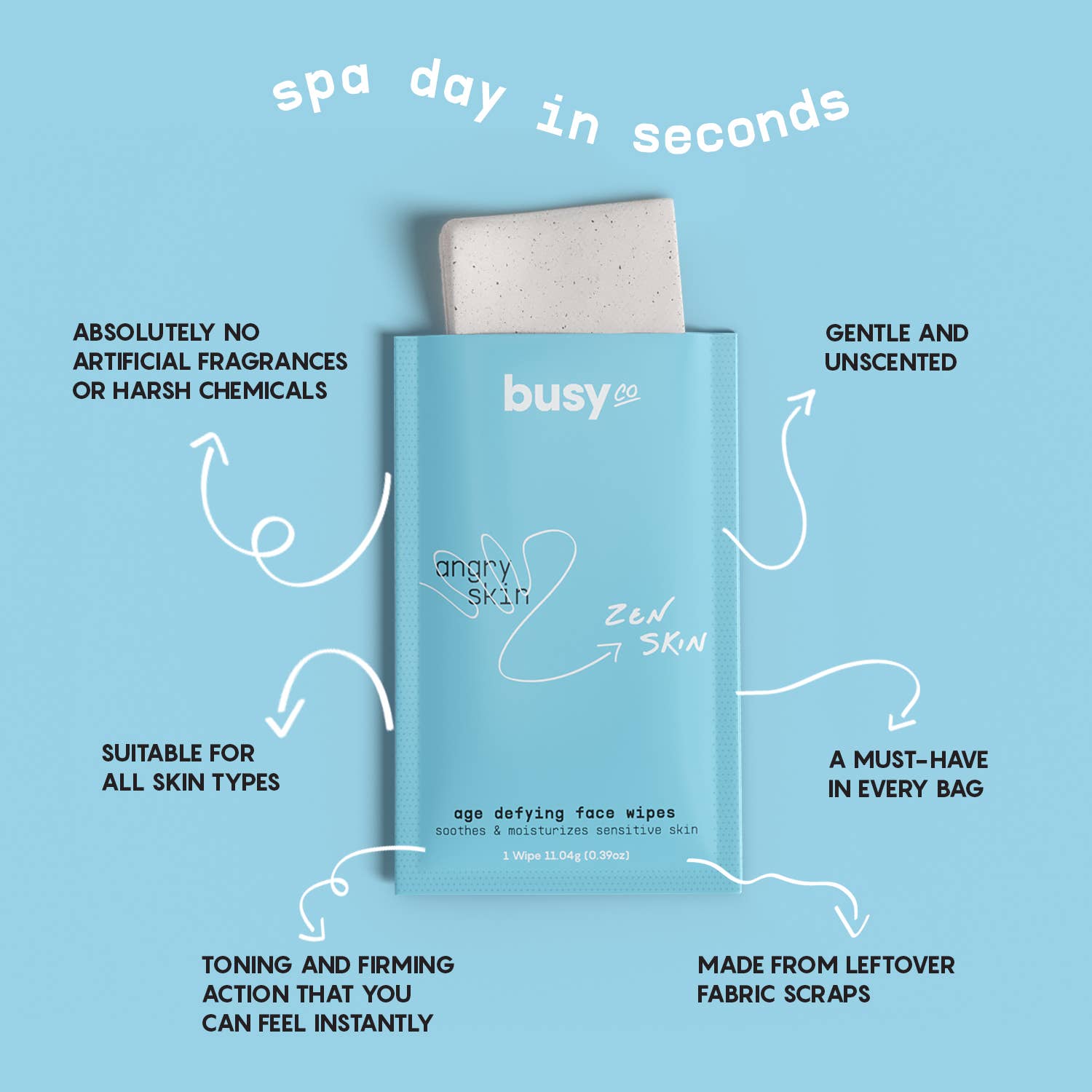 Busy Co - Calm Face Wipes with Retinol, Squalane & Coffee