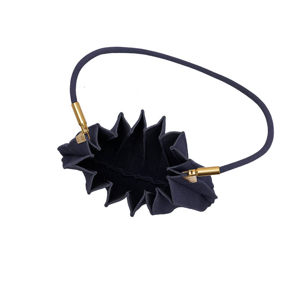 Melie Bianco - Carrie Navy Vegan Suede Shoulder Bag