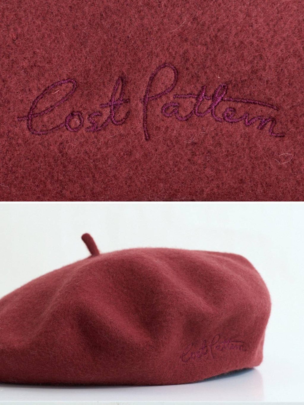 Lost Pattern NYC - "Bon Chic" Wool Beret- Bordeaux Red