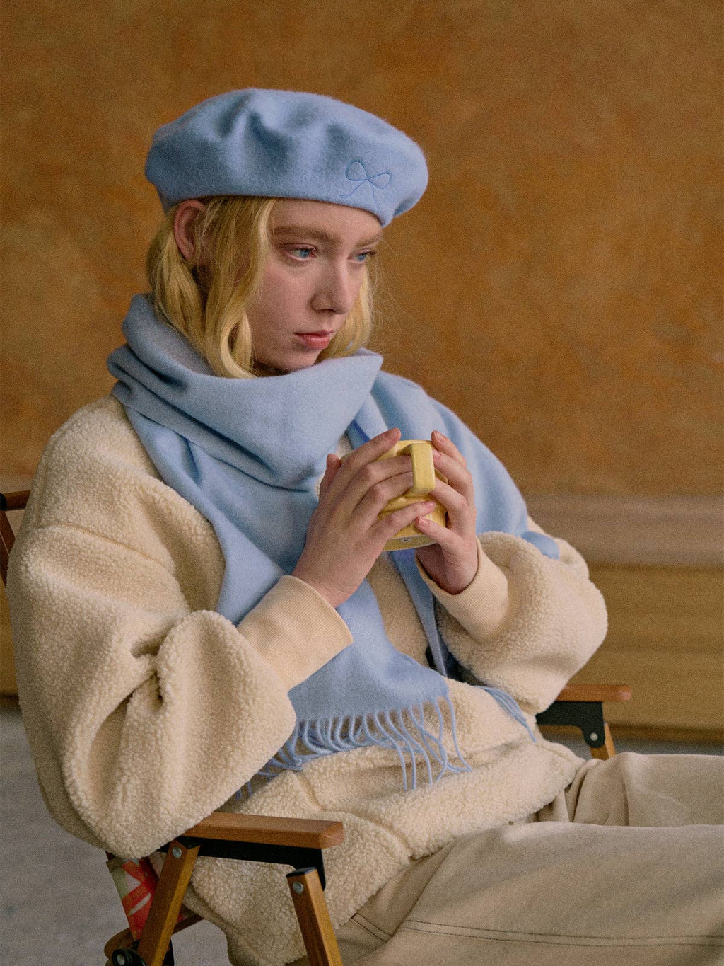 Lost Pattern NYC - "Bon Chic" Wool Beret - Sky Blue