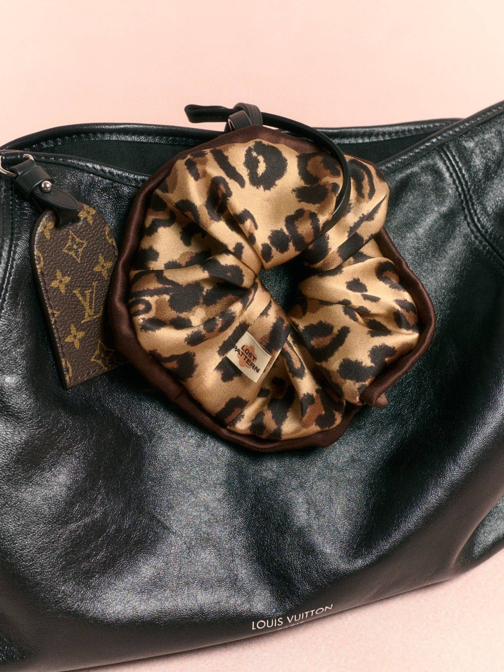 Lost Pattern NYC - "Spot Chic" Oversized Silk Scrunchie - Classic Leopard