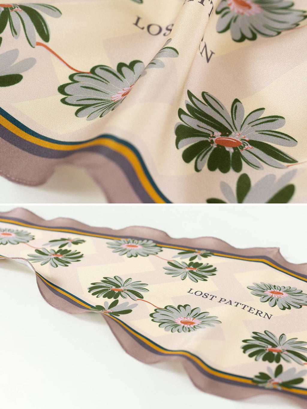 Lost Pattern NYC - "Daisy" Silk Diamond Neckerchief