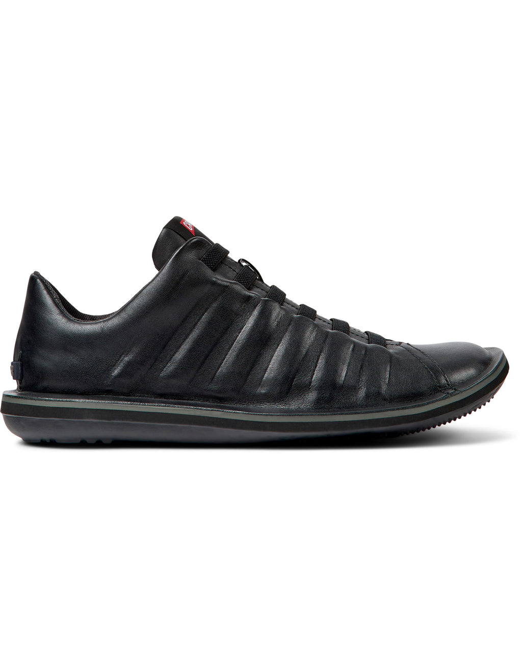 Black shoe on a white background