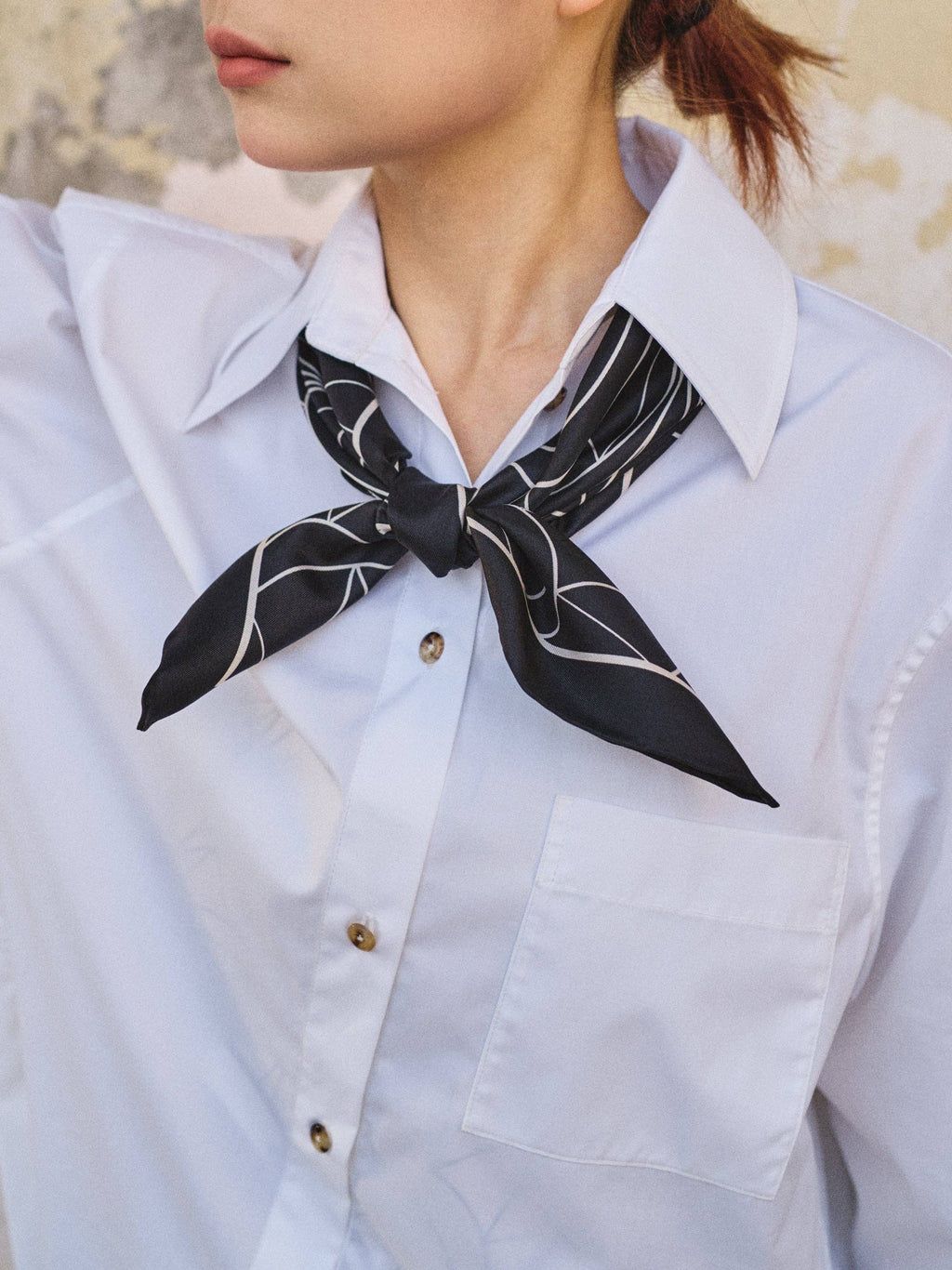 Lost Pattern NYC - "Chrysler" Silk Bandana Scarf - Empire Black