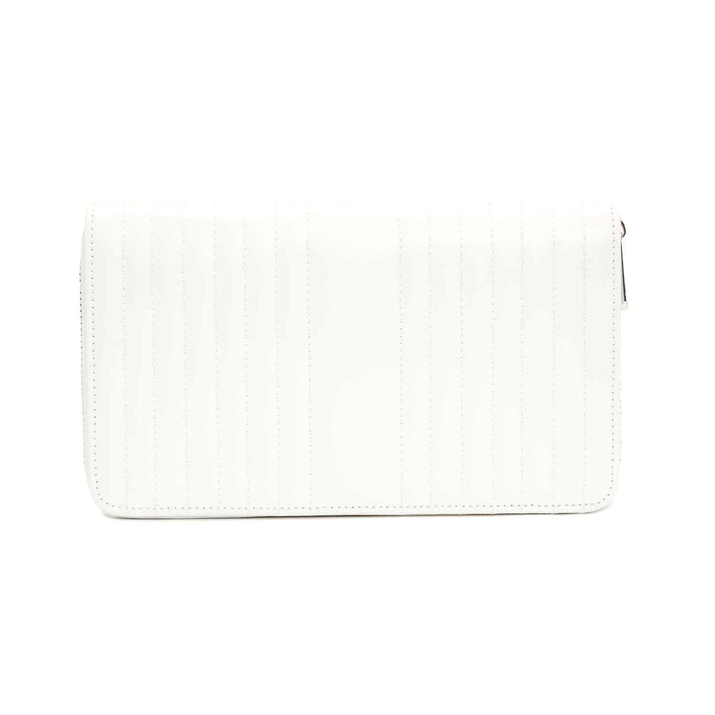 White leather wallet on a white background