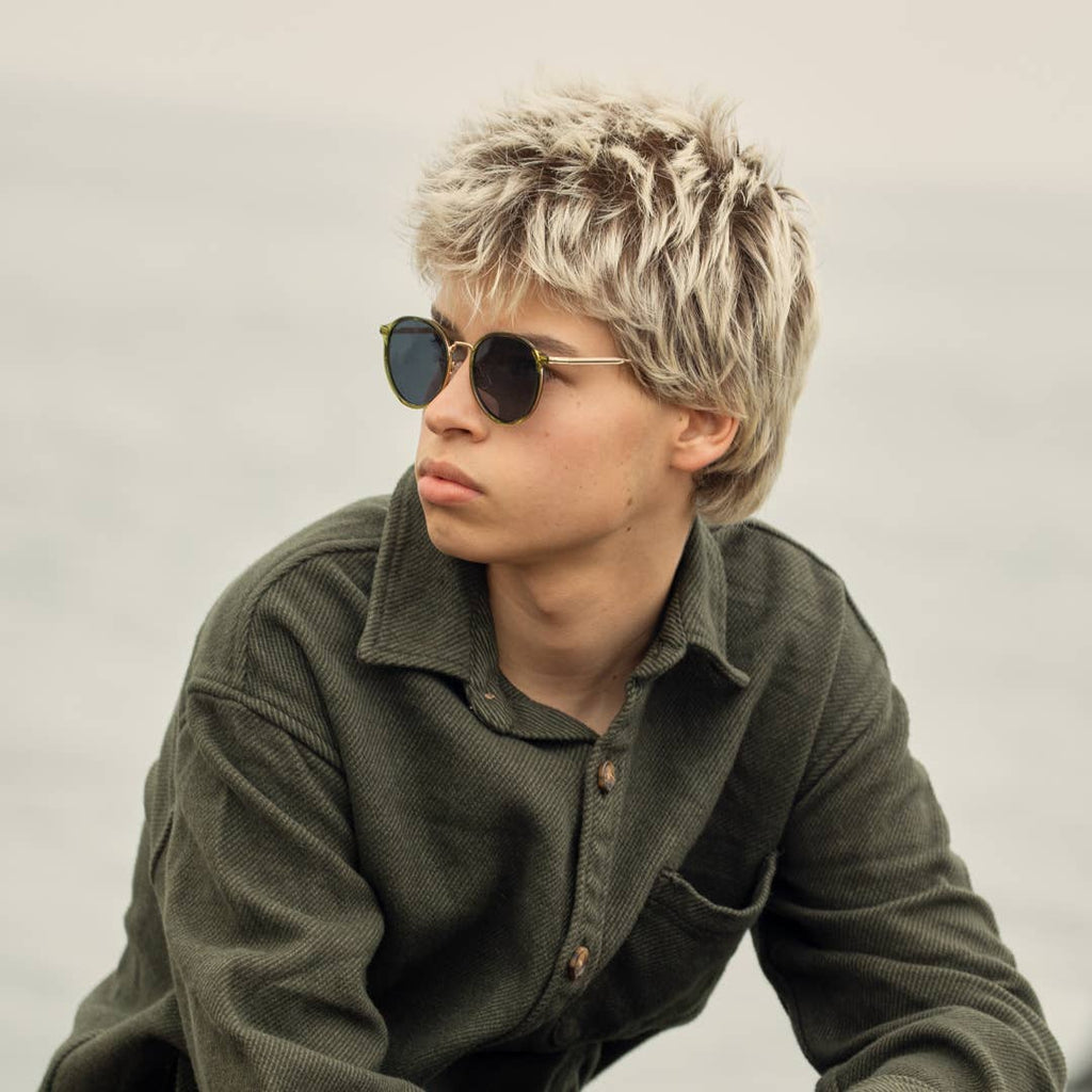 Blue Planet Eco-Eyewear - BP19953 - Niko - Crystal Olive Green / Gold / Smoke Pol.