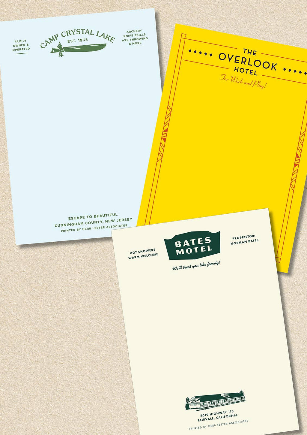 Herb Lester Associates - The Horror Set: Fictional Hotel Notepads