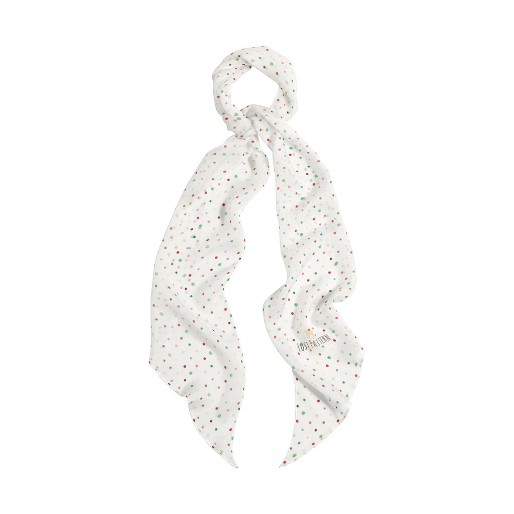Lost Pattern NYC - "Petal Veil" Silk Chiffon Neck Scarf - Rainbow Gummies
