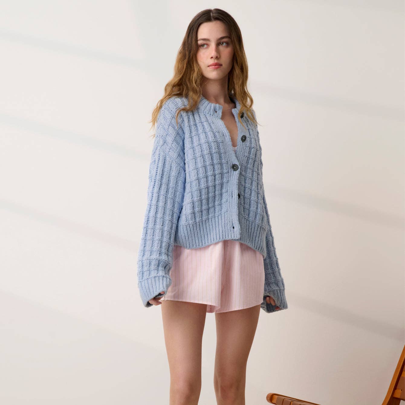 LUNYA - Cloud Cotton Basket Stitch Cardigan