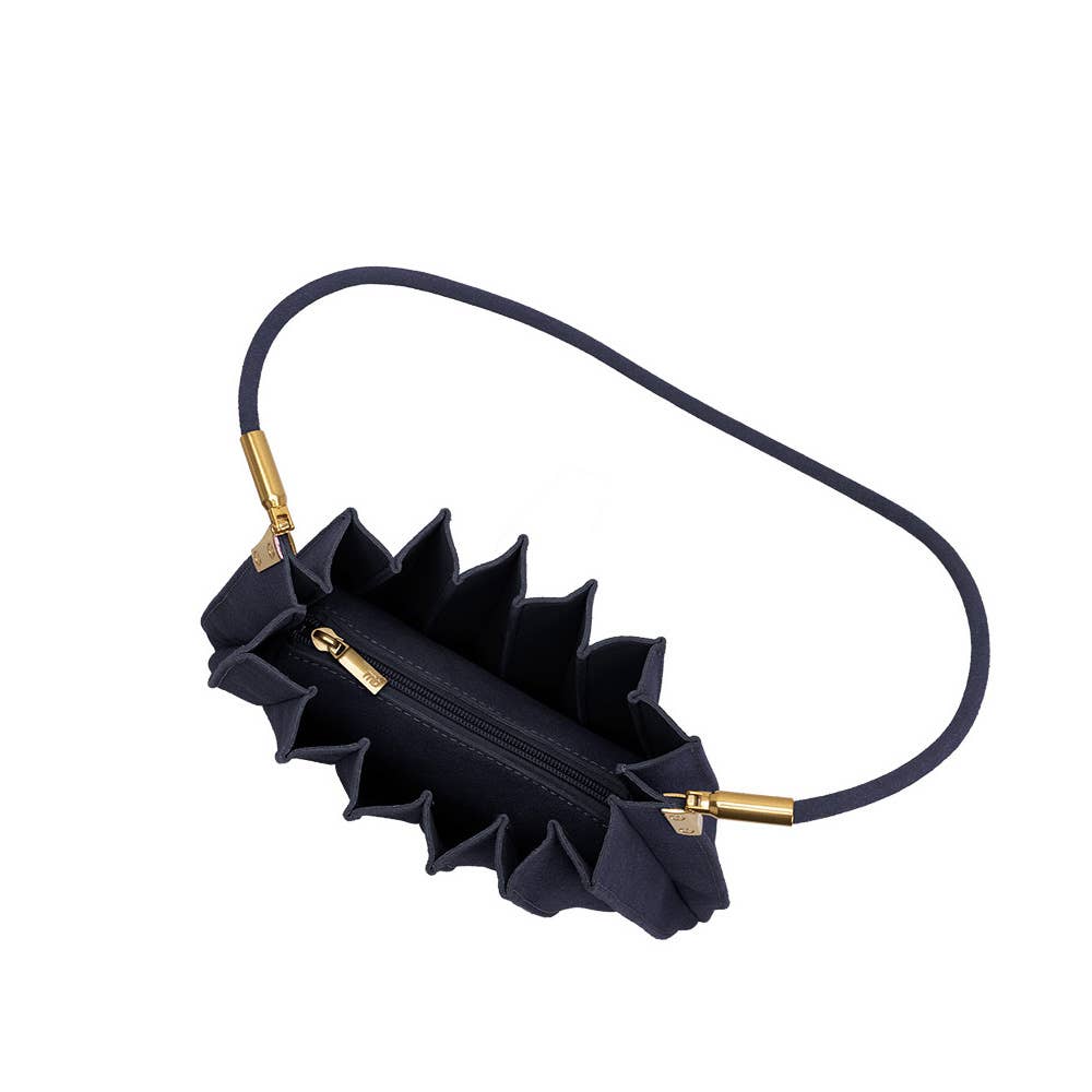 Melie Bianco - Carrie Navy Vegan Suede Shoulder Bag