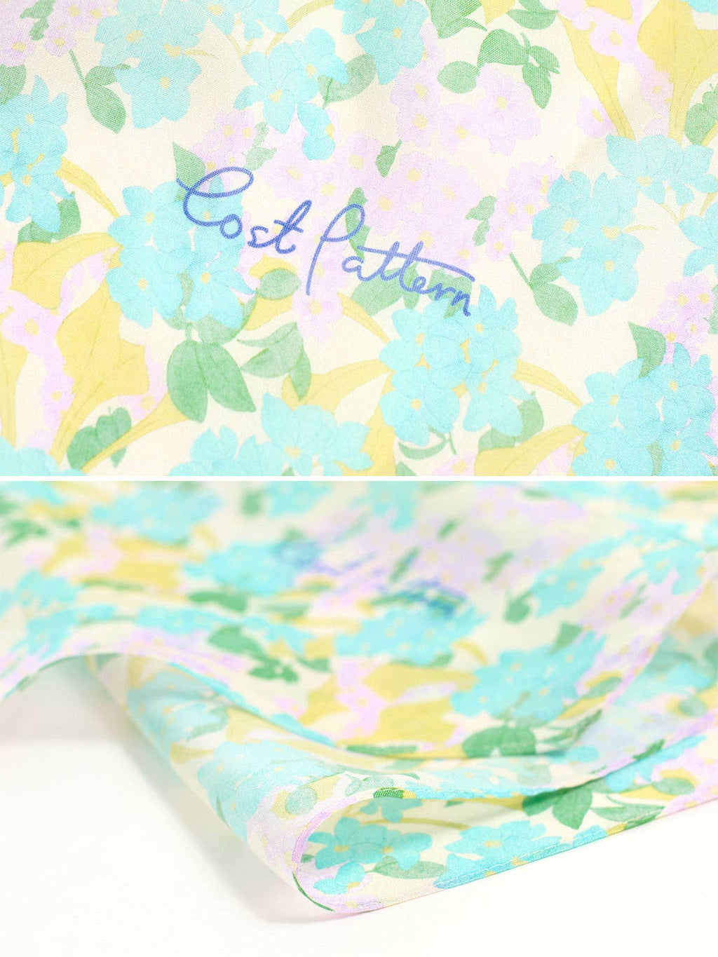 Lost Pattern NYC - "Rosebay" Silk Chiffon Neck Scarf - Blue