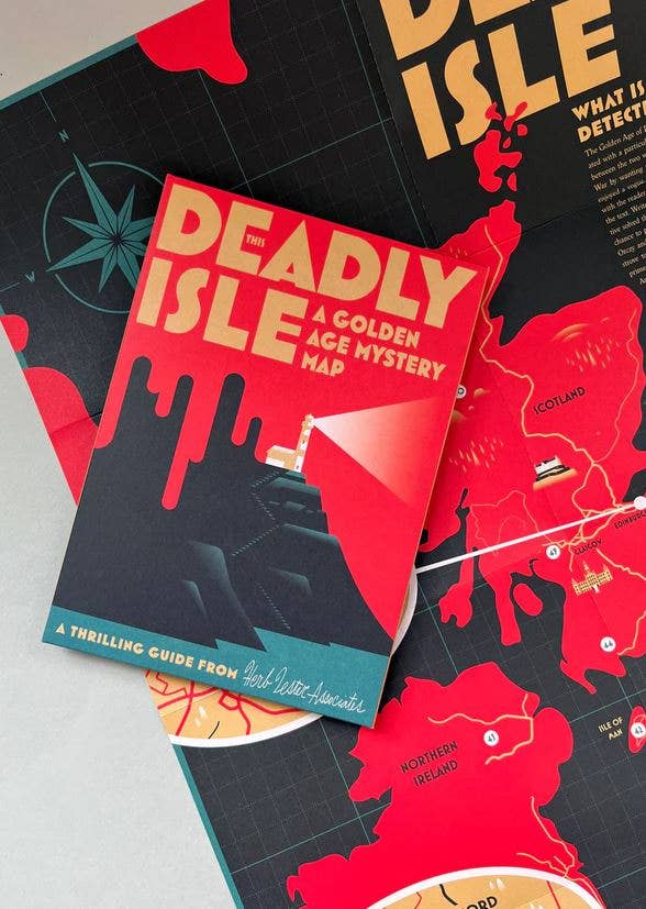 Herb Lester Associates - This Deadly Isle - England Mystery Detective Map