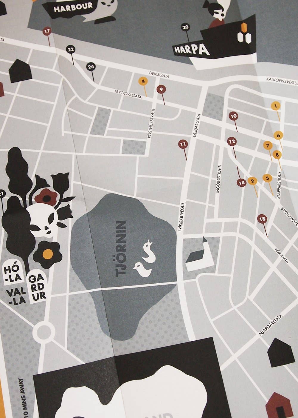 Herb Lester Associates - Around Reykjavik - Iceland Travel Map & Cultural Guide