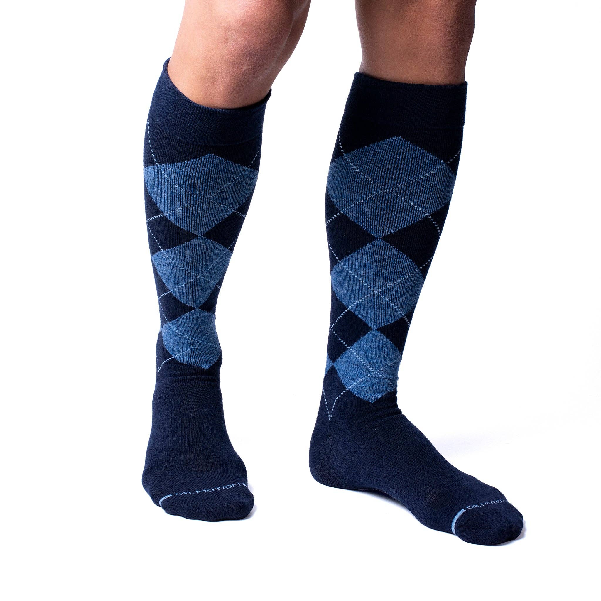 Dr. Motion - Classic Argyle | Knee-High Compression Socks For Men