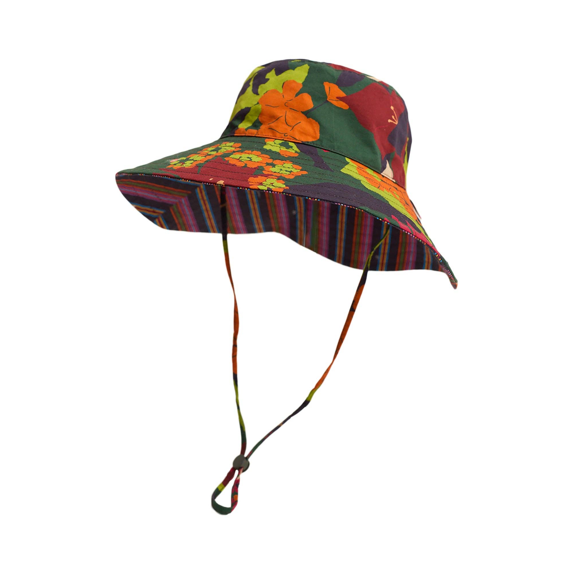 Lost Pattern NYC - FRIDA x LOST PATTERN "Frida's Garden" Cotton Reversible Sun Hat - Green