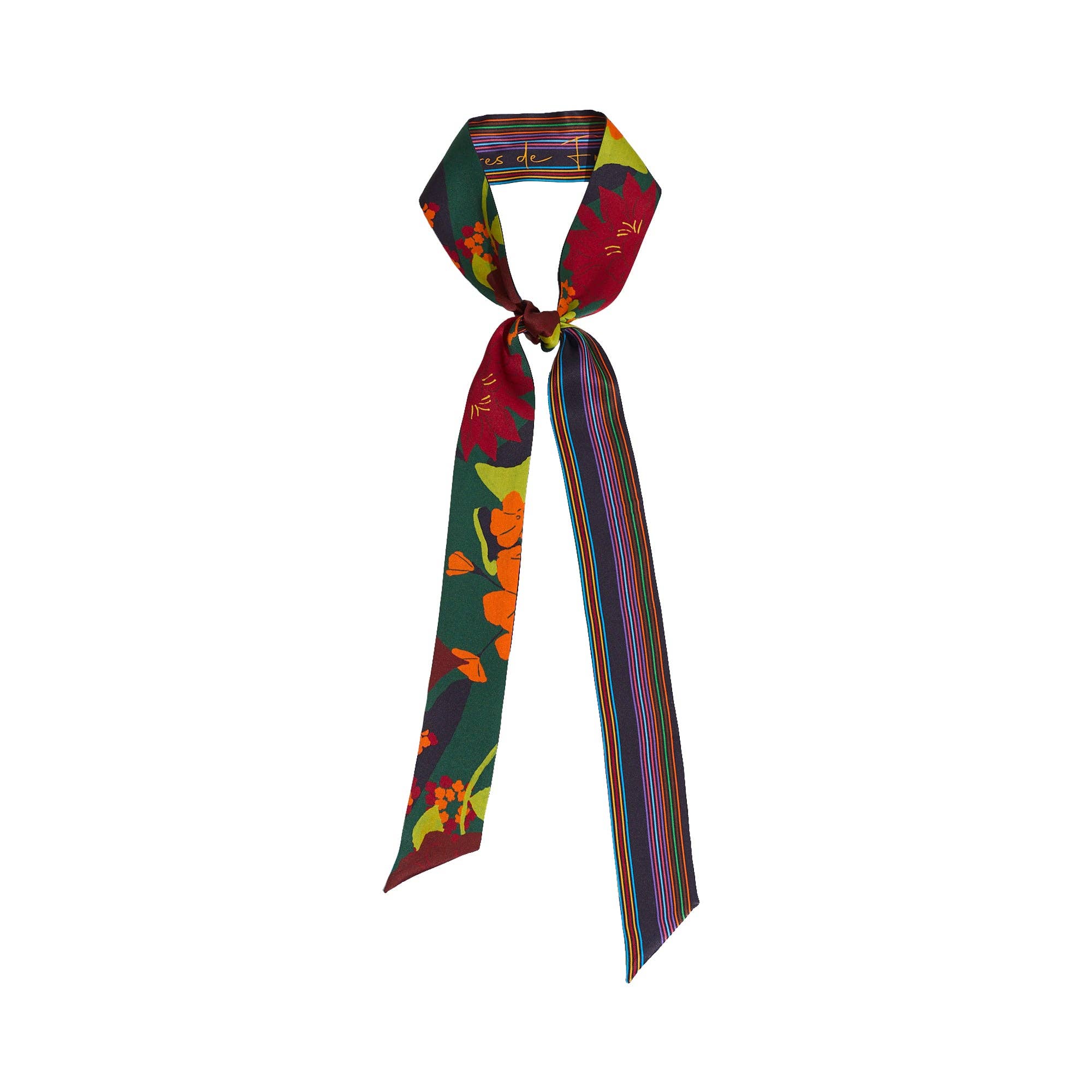 Lost Pattern NYC - FRIDA x LOST PATTERN "Frida's Garden" Silk Skinny Scarf - Purple
