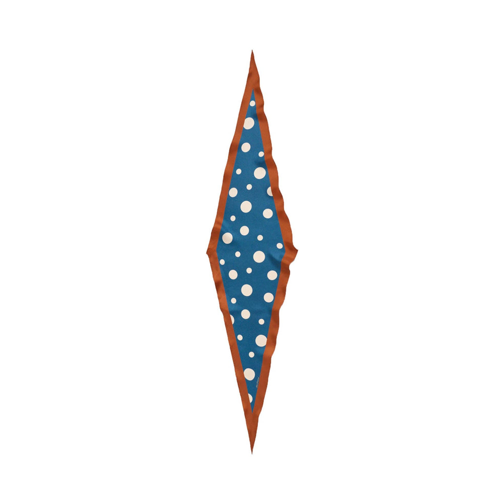 Lost Pattern NYC - "Retro Polka" Silk Diamond Neckerchief - Salted Caramel