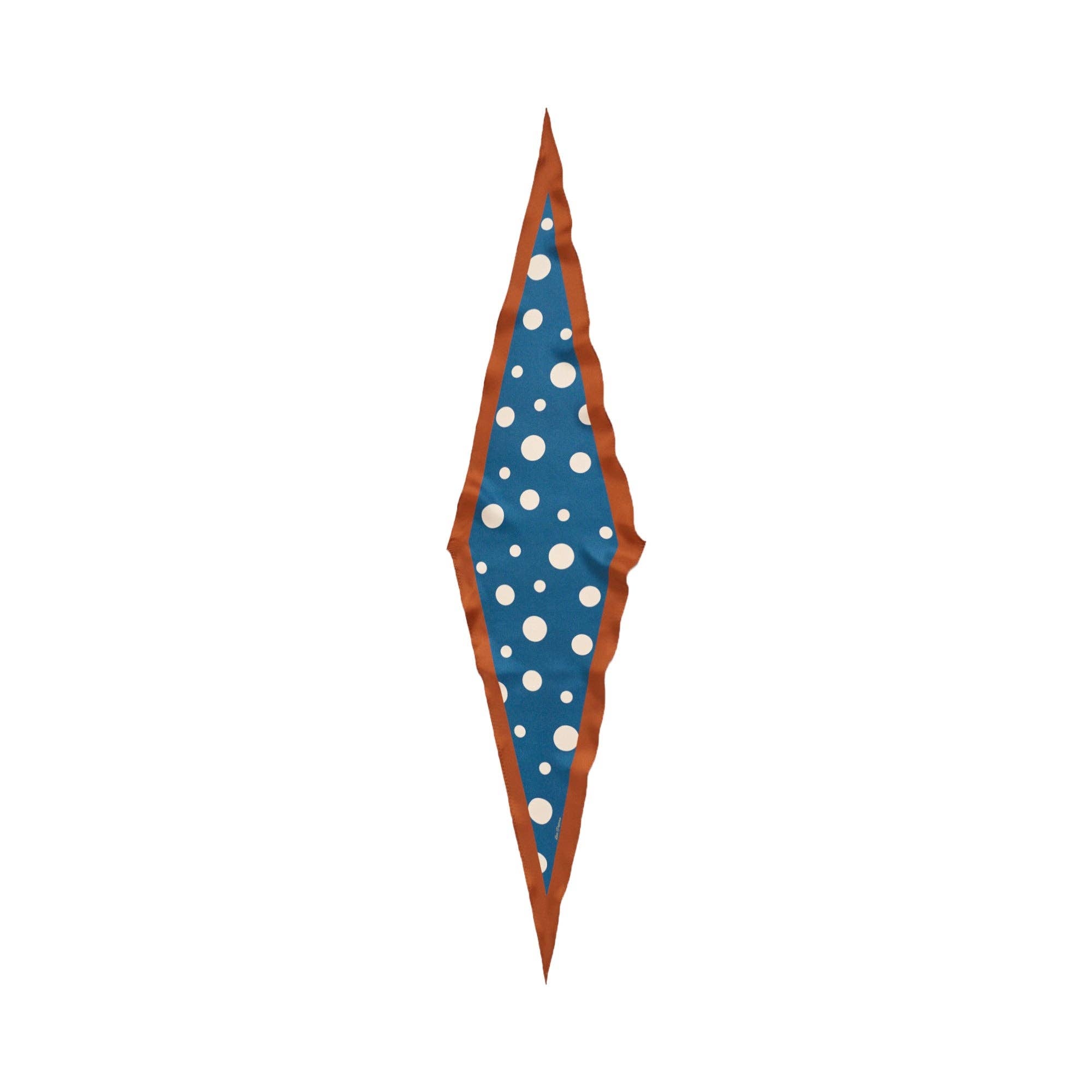 Lost Pattern NYC - "Retro Polka" Silk Diamond Neckerchief - Salted Caramel