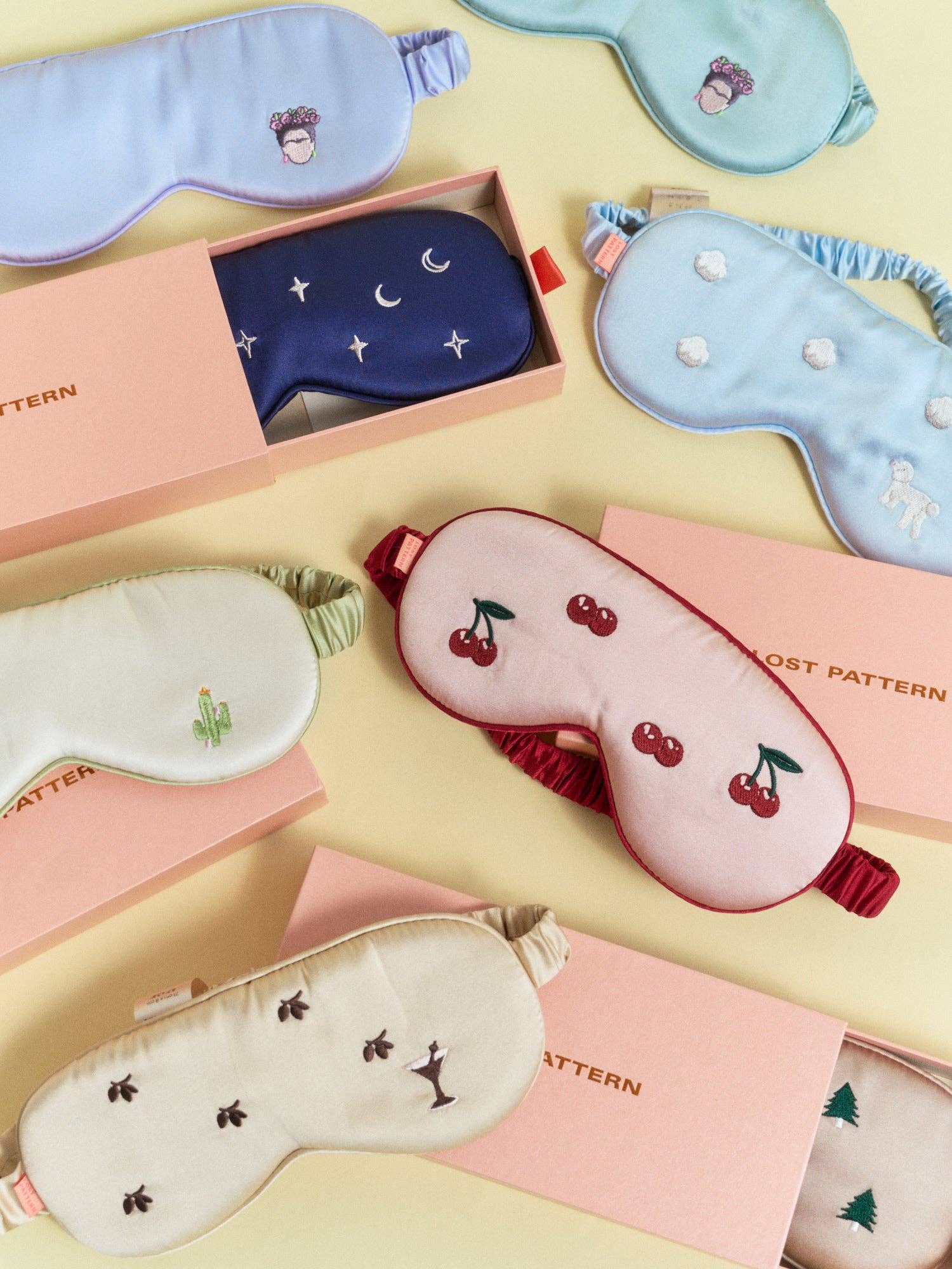 Lost Pattern NYC - "Martini" Silk Sleep Eye Mask - Champagne
