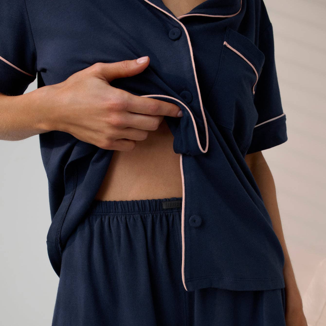 LUNYA - Slumberknit™ Shawl Collar Short Sleeve Short Set