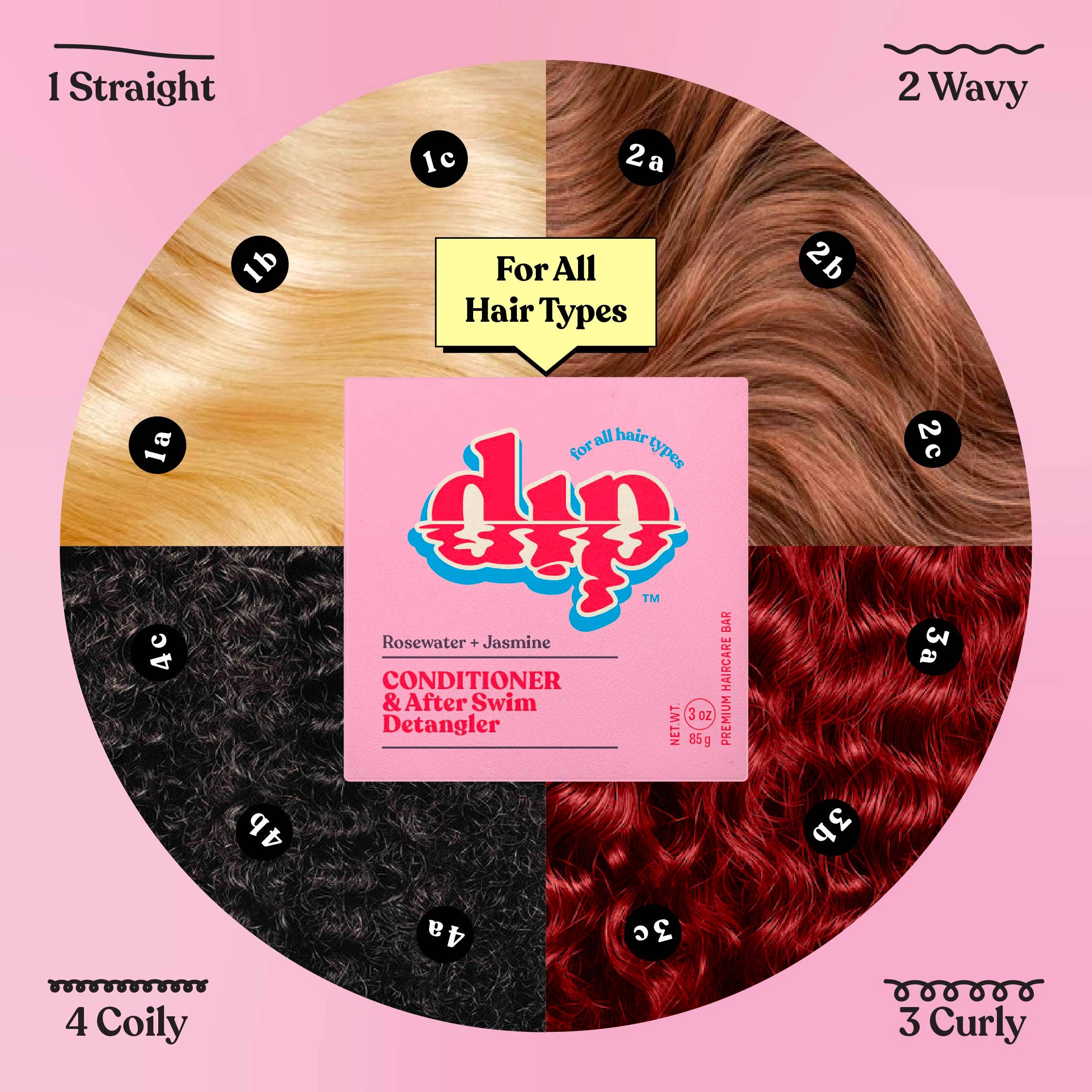 Dip - Dip Conditioner Bar & After Swim Detangler - Rosewater & Jasmine