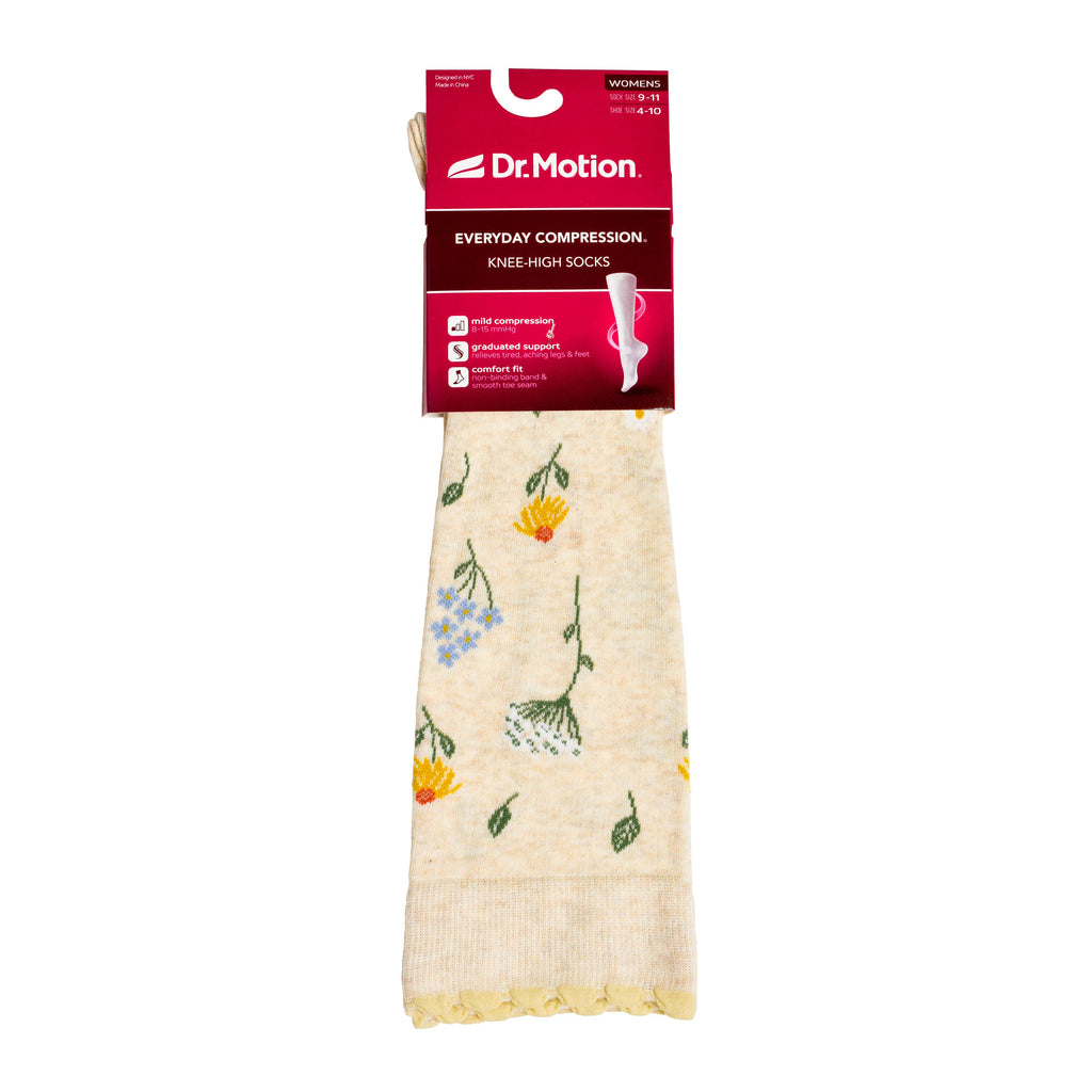 Dr. Motion - Wildflowers | Knee-High Compression Socks For Women
