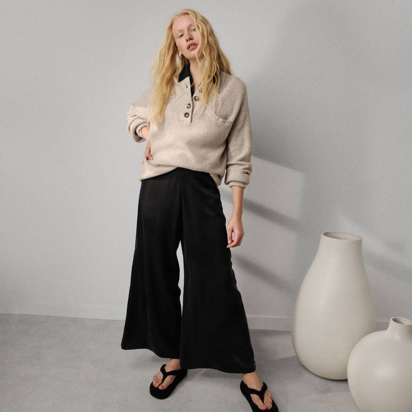 LUNYA - Washable Silk High Rise Pant Set