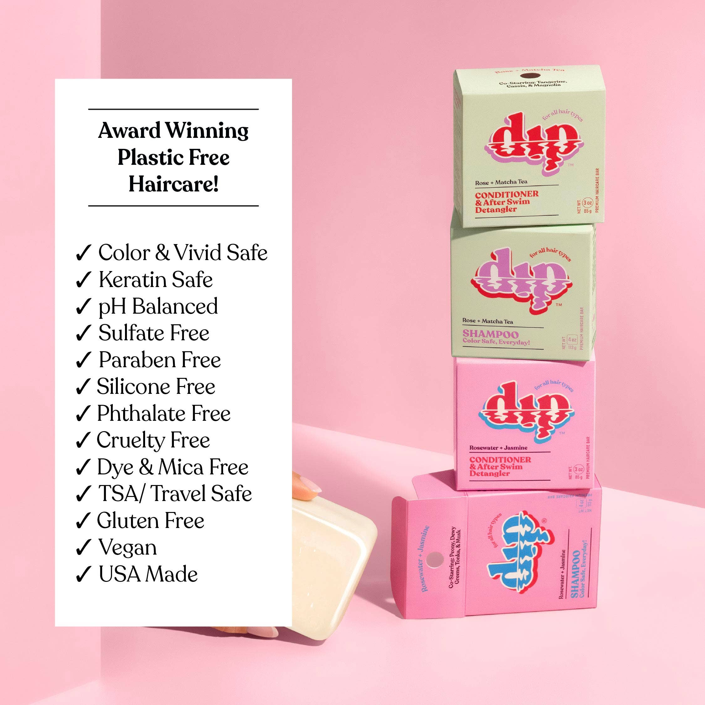 Dip - Dip Shampoo Bar: Color Safe, Everyday- Rosewater & Jasmine
