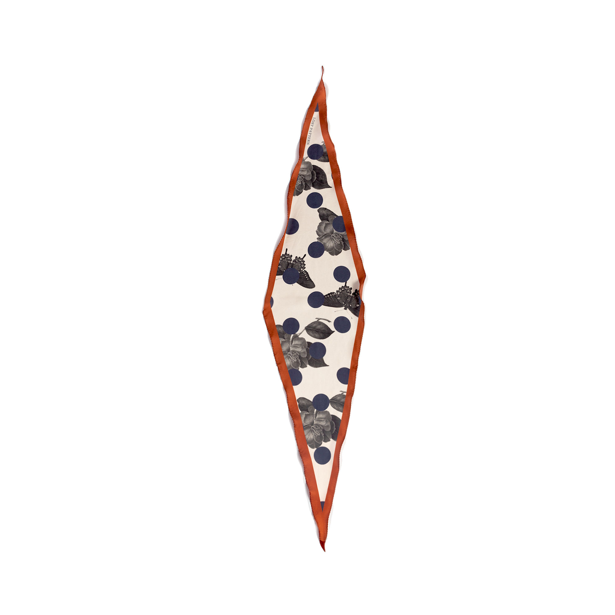Lost Pattern NYC - "Noir Floral" Silk Diamond Neckerchief