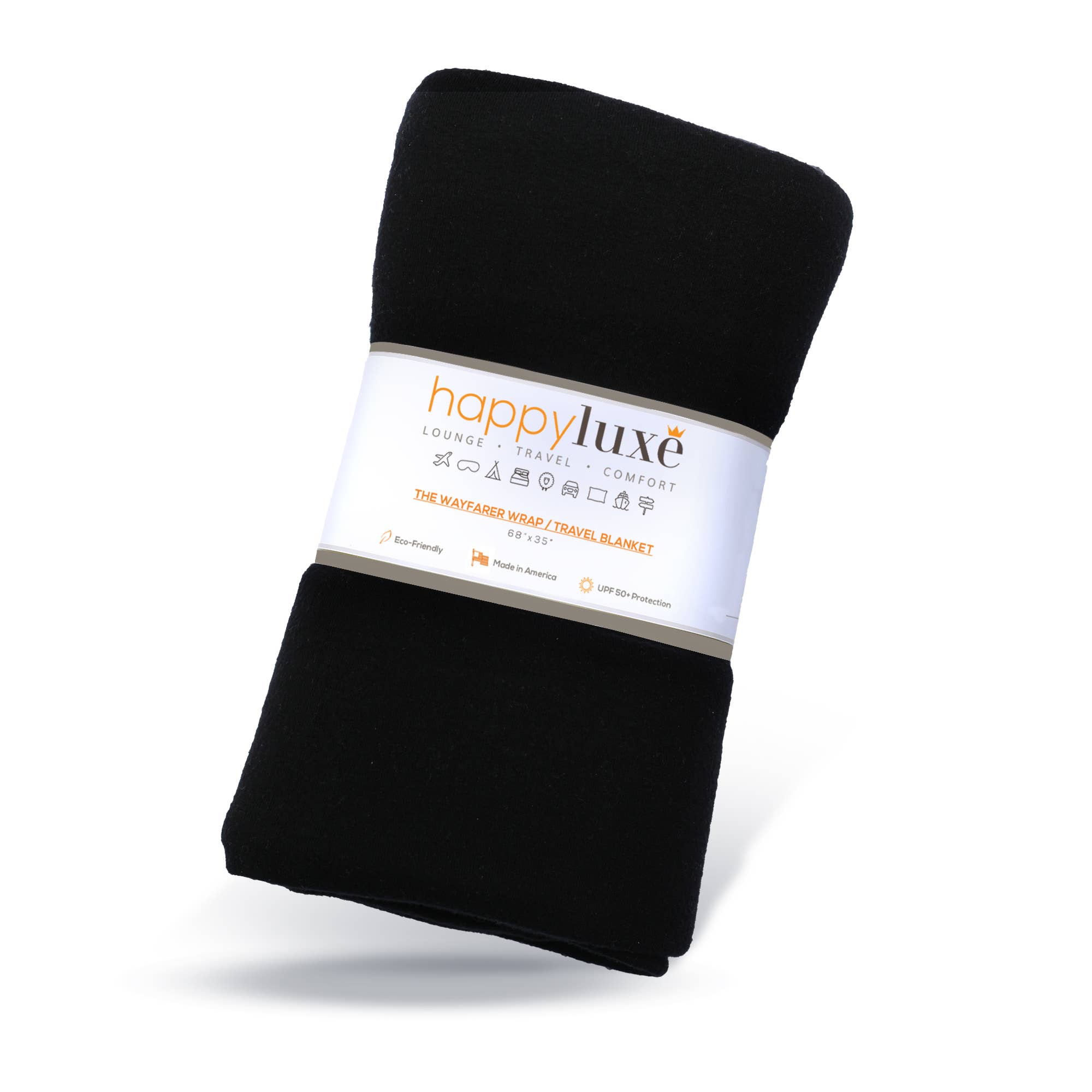 HappyLuxe - The Wayfarer Travel Wrap in Eco-Cashmere - Jet Black