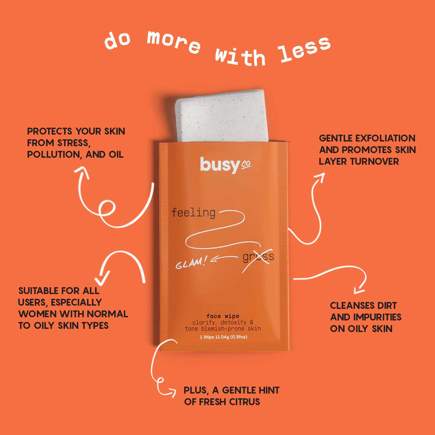 Busy Co - Refresh Face Wipes with AHA, BHA & Glycolic Acid