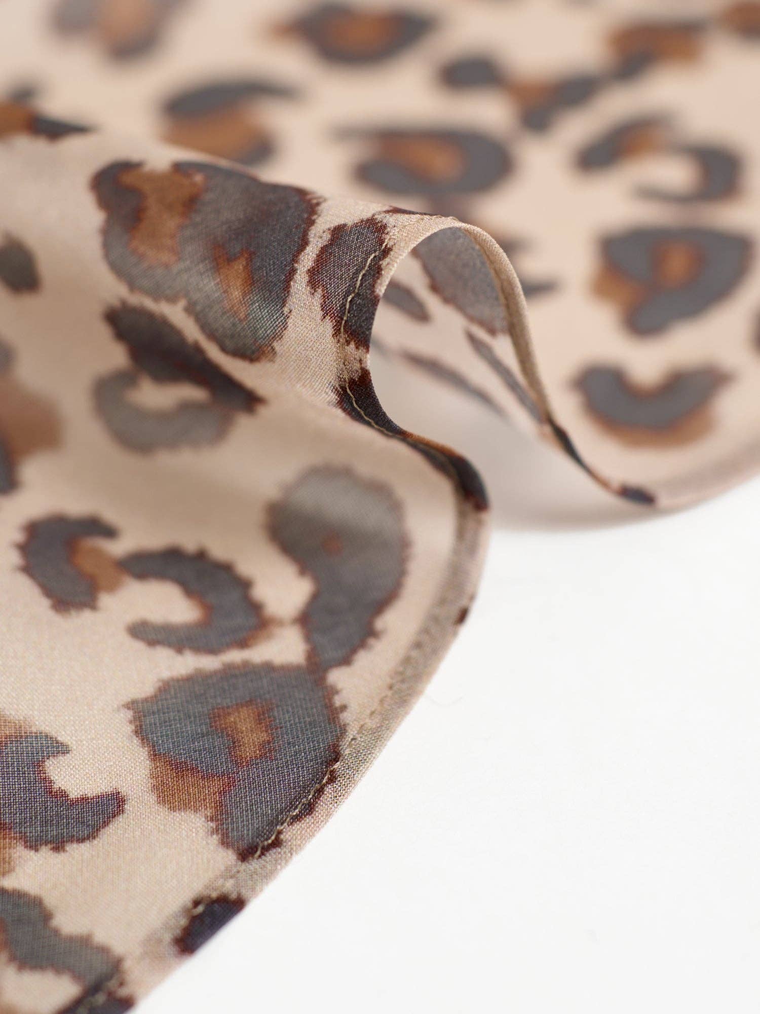 Lost Pattern NYC - "Spot Chic" Silk Chiffon Neck Scarf - Classic Leopard