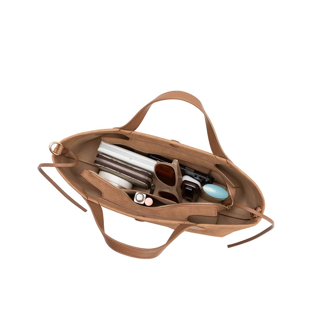 Melie Bianco - Jill Olive Suede Recycled Vegan Tote Bag