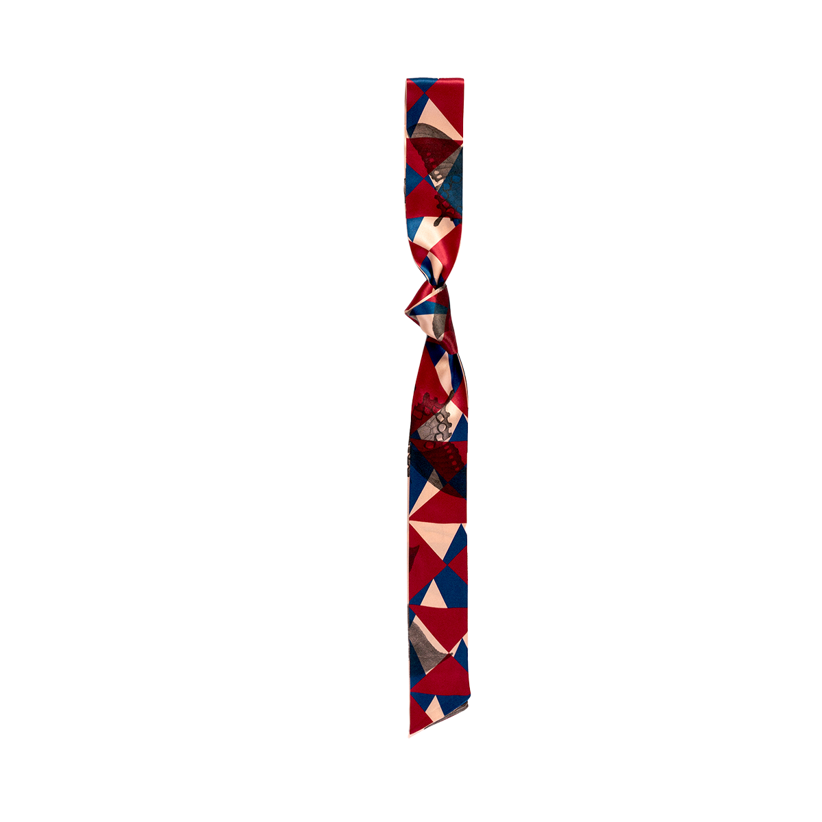 Lost Pattern NYC - "Prism" Silk Skinny Scarf - Crimson Red