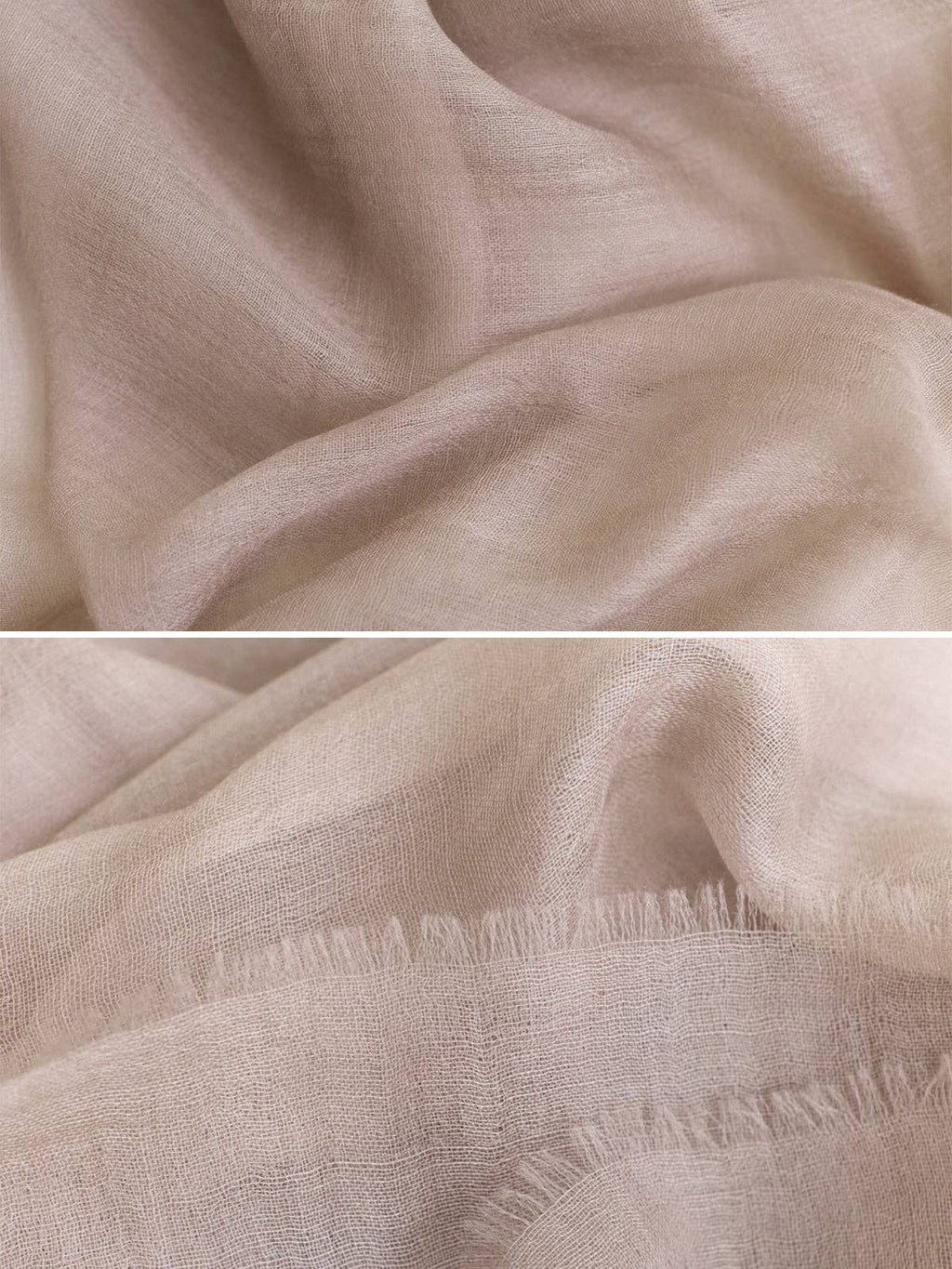 Lost Pattern NYC - "Featherlight" Oversized Cashmere Scarf - Light Tan